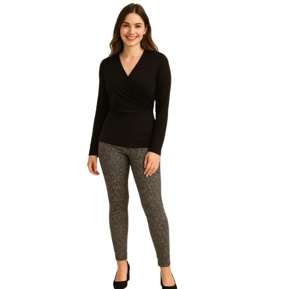 JOLT Leggings Pants Womens‎ Medium Heathered Grey Houndstooth Pattern Elastic